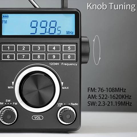 CELUX Retekess TR629 Portable Shortwave Radios, Digital Radio AM FM Plug in with DSP, Support Backlight LCD Display, Digital Tuning and Preset, USB,...