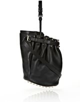 Thumbnail for your product : Alexander Wang Diego In Black Soft Pebble Leather With Pale Gold