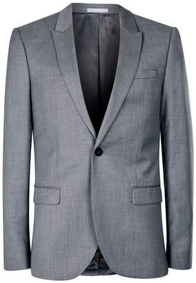 Topman Smokey Blue Crosshatch Skinny Fit Suit Jacket