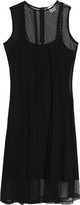 Thumbnail for your product : DKNY Paneled Point D'esprit, Mesh And Silk-blend Chiffon Midi Dress