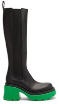 Thumbnail for your product : Bottega Veneta Flash Chunky-sole Leather Knee-high Boots - Black Multi
