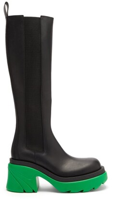 Bottega Veneta Flash Chunky-sole Leather Knee-high Boots - Black Multi