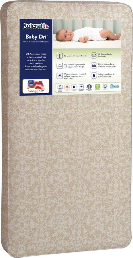 Kolcraft Baby Dri Extra Firm 80 Coil Innerspring Baby and Toddler Mattress