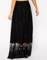 Thumbnail for your product : ASOS COLLECTION Embroidered Maxi Skirt In Lace