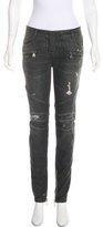 Thumbnail for your product : Balmain Mid-Rise Moto Jeans