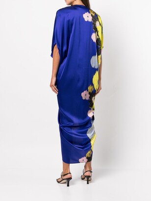 Silvia Tcherassi Floral-Print Pinched Maxi Dress