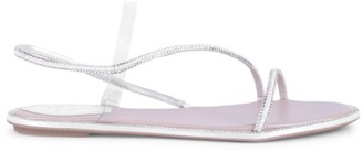 Rene Caovilla Embellished Vinyl & Satin Slingback Sandals Rene Caovilla Embellished Vinyl & Satin Slingback Sandals