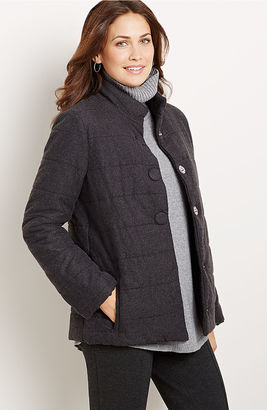 J. Jill Brushed-flannel puffer jacket