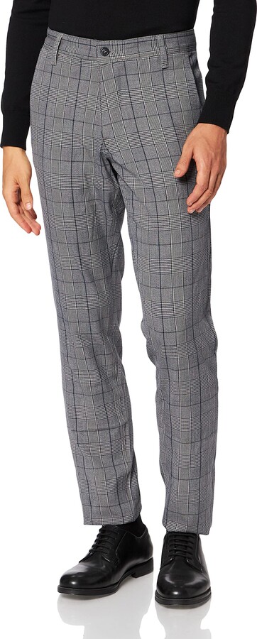 Selected Mens Slhslim-mylologan Navy Stripe TRS B Noos Suit Trousers 
