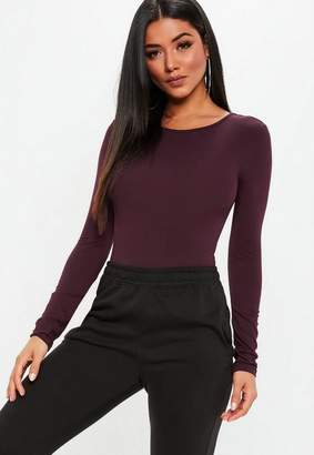 Missguided Purple Long Sleeved Jersey Bodysuit