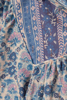 Thumbnail for your product : Sea Verbena Floral-print Fil Coupe Cotton-blend Voile Blouse - Blue