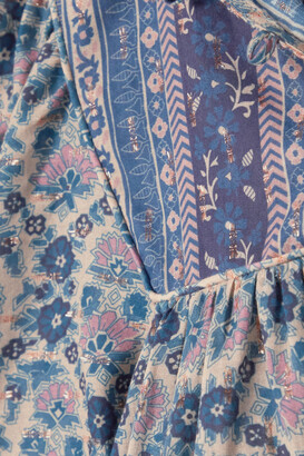 Sea Verbena Floral-print Fil Coupe Cotton-blend Voile Blouse - Blue