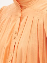 Thumbnail for your product : Aje Pavillion Pleated-cotton Mini Shirt Dress - Orange