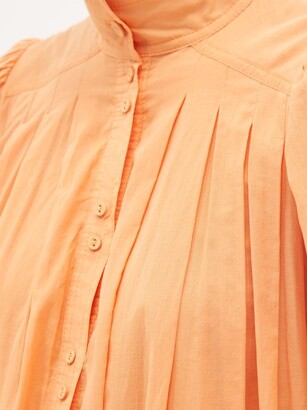 Aje Pavillion Pleated-cotton Mini Shirt Dress - Orange