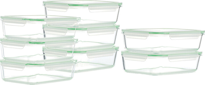 Kinetic Gogreen Glassworks Rectangular 16Pc Food Storage Set