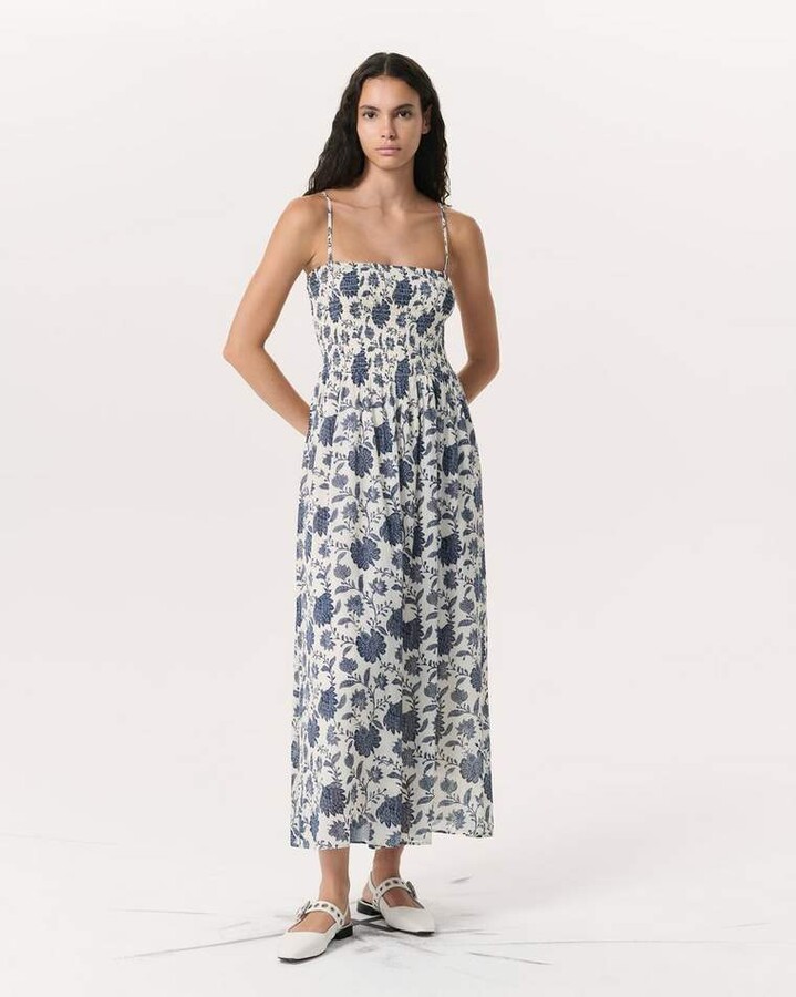 Hallie Floral Cotton Silk Maxi Dress