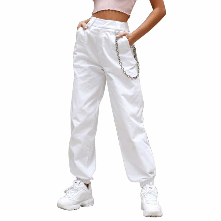 baggy white cargo pants