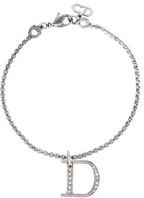 Christian Dior Crystal Link & Logo Charm Bracelet