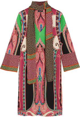 Etro Printed Silk Dress - Burgundy