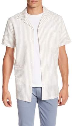 Onia Short Sleeve Stripe Woven Regular Fit Shirt
