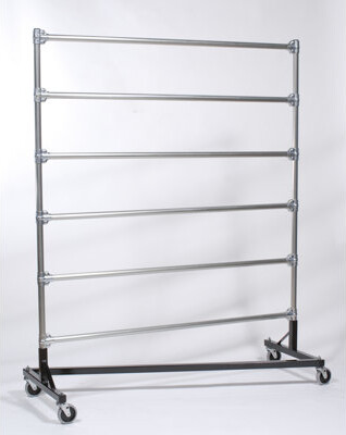 Quality Fabricators 51" W Heavy Duty 6 Hangrails Garment Rack