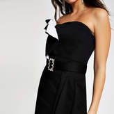 Thumbnail for your product : River Island Black frill belted bodycon dress