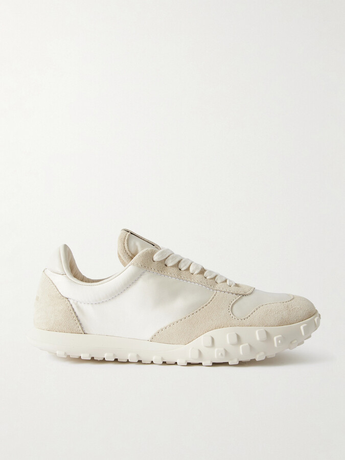 Jil Sander Moon Suede And Shell Sneakers - Off-white