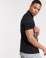 Thumbnail for your product : ASOS DESIGN organic polo shirt with colour block in black