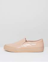Thumbnail for your product : ASOS Slip On Plimsolls In Patent Pink With Chunky Sole