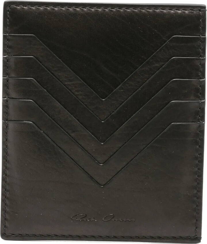 Rick Owens Chevron-Detail Leather Cardholder