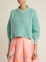 Thumbnail for your product : Vika Gazinskaya Cropped Wool Sweater - Womens - Green