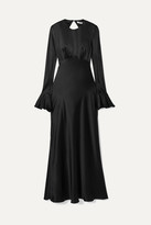 Thumbnail for your product : Les Rêveries Open-back Silk-satin Maxi Dress - Black