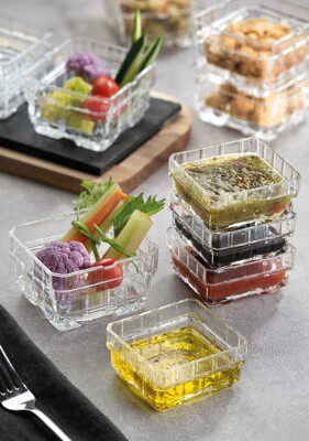 Mercer41 Glass - Small Stackable Bowl - Set Of 6 - Designed - 3.9 Oz. - For Kitchen Prep - Dessert - Dips And Candy - Made In Europe - By Barski