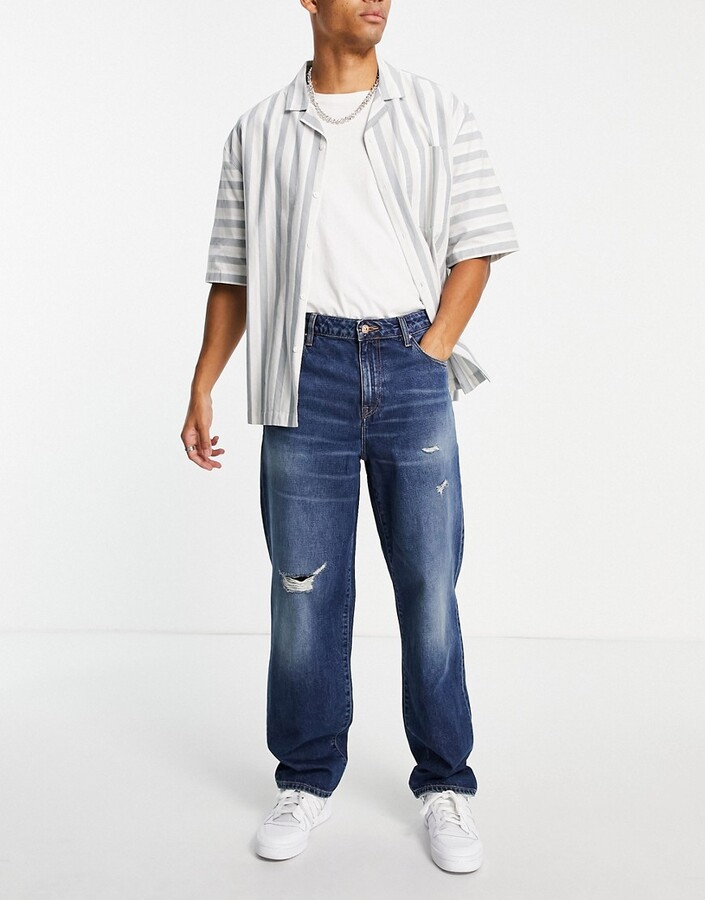 ASOS Herren Kleidung Hosen & Jeans Jeans Baggy & Boyfriend Jeans X014 90s baggy jeans in Y2K wash 
