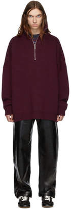 Loewe Burgundy Oversized Zip Sweater