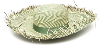 Borsalino Pamela frayed straw hat
