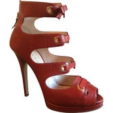 Thumbnail for your product : Casadei Red Leather Sandals