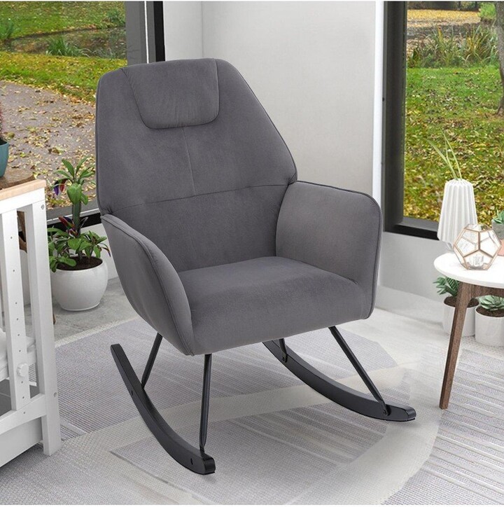 Living and Home Comfy Grey Nursery Rocking Chair ShopStyle Armchairs