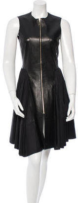 Maison Rabih Kayrouz Leather & Silk Dress