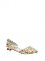 Thumbnail for your product : Alice + Olivia Hilary Metallic Croc Embossed Leather Flat