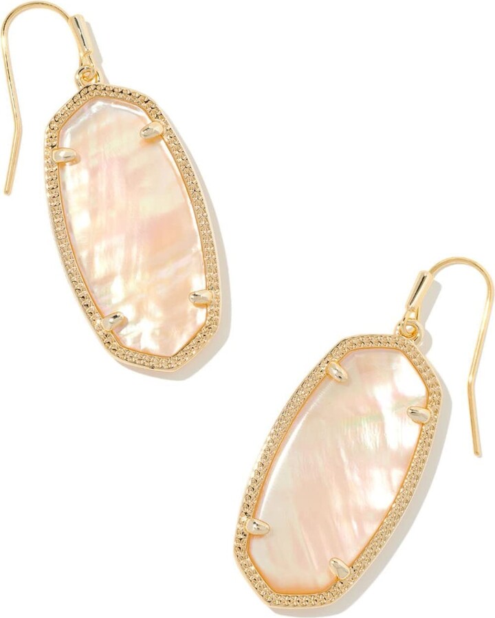 Kendra Scott Elle Drop Earring Gold Golden Abalone One Size