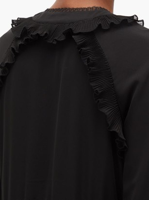 Self-Portrait Ruffle-trimmed Chiffon Maxi Dress - Black