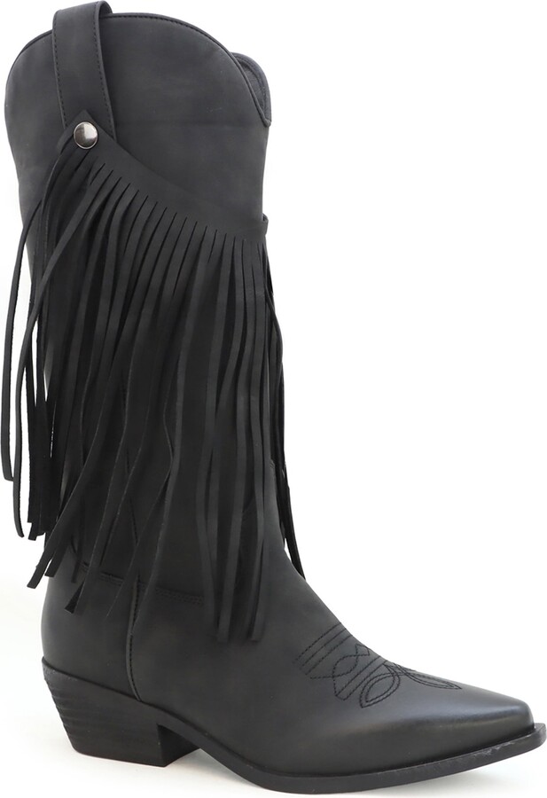 Yoki Avery Fringe Western Boot