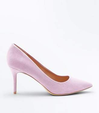 New Look Lilac Suedette Pointed Court Shoes