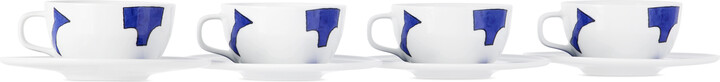 Alessi White Itsumo Tea Cup & Saucer Set, 4 pcs