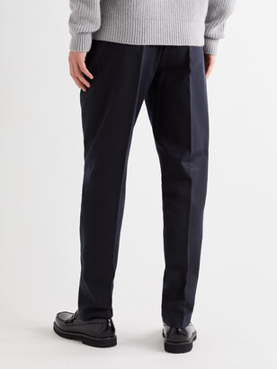 Mr P. Slim-Fit Pleated Cotton-Blend Twill Trousers