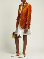 Thumbnail for your product : Gucci Embroidered Velvet Blazer - Womens - Brown