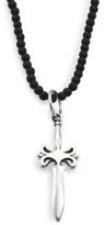 Thumbnail for your product : King Baby Studio Onyx Bead & Sterling Silver Dagger Necklace