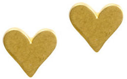 Dogeared 14K Goldplated Heart Stud Earrings