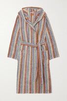 Thumbnail for your product : Missoni Home Yvar Striped Hooded Belted Cotton-terry Robe